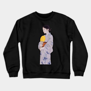 Elegance in Bloom: A Portrait of a Japanese Beauty - vintage Japanese art Crewneck Sweatshirt